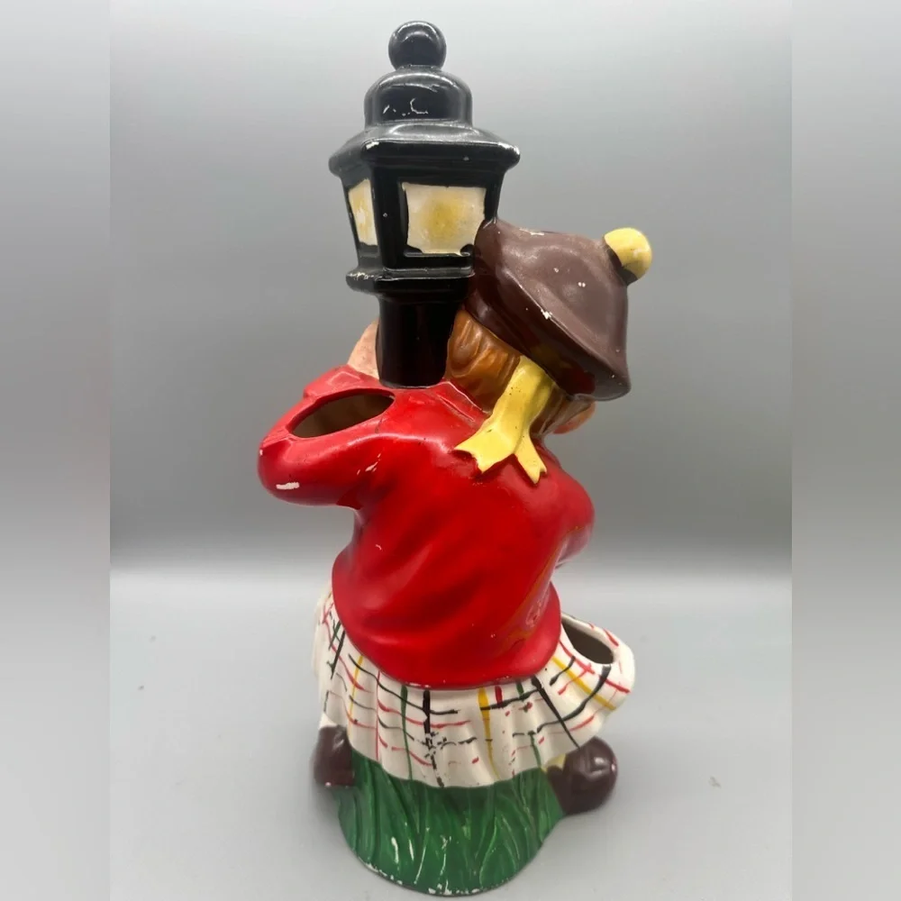 Vintage Charming Red and Green Ceramic Figurine Utensil holder
